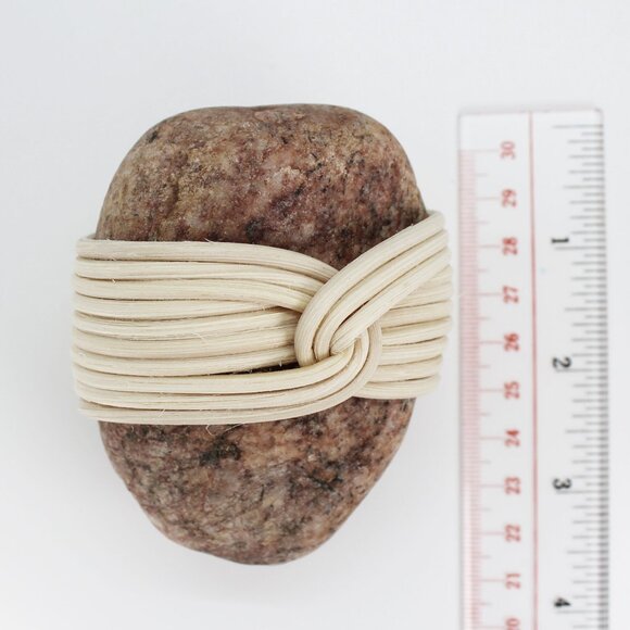 "Eternity" Rock Wrap with Rattan Meditation Stone crafted in Canada zen decor - Picture 6 of 7